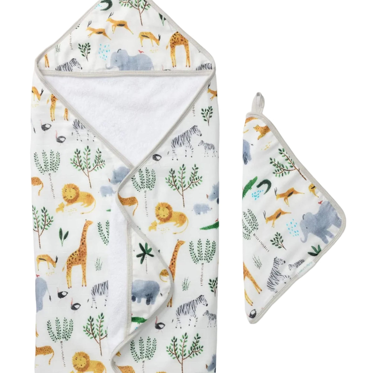 Loulou Lollipop Hooded Towel Set - Safari Jungle