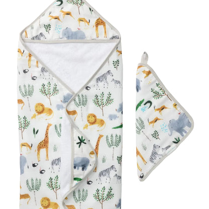 Loulou Lollipop Hooded Towel Set - Safari Jungle