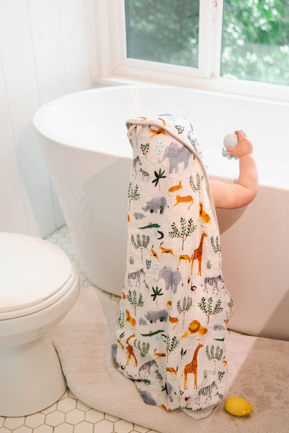 Loulou Lollipop Hooded Towel Set - Safari Jungle - Image 6