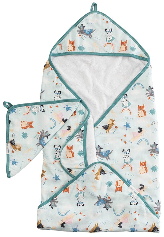 Loulou Lollipop Hooded Towel Set - Superhero Dog - TWSHD