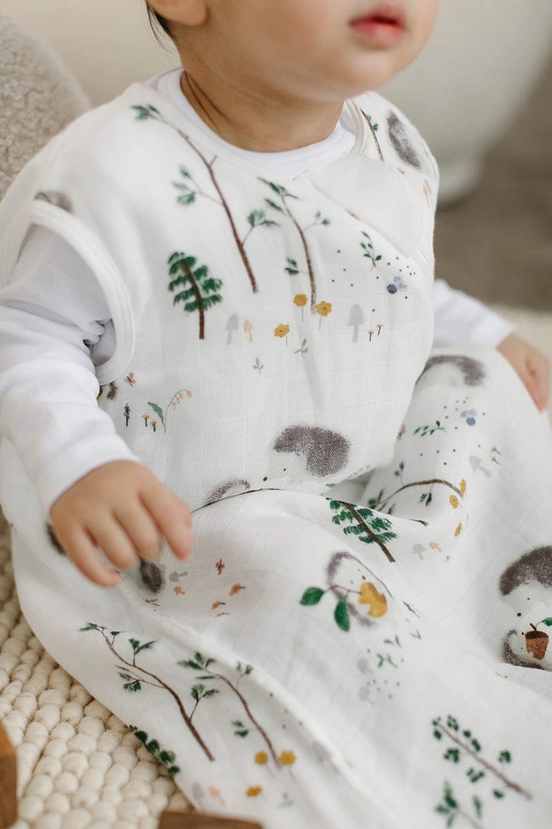 Loulou Lollipop Lightweight Muslin Sleep Bag, 6-18 m - Hedgehogs - BA9003U-HGH-18