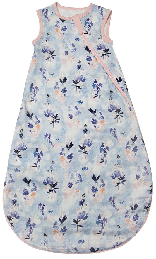 Loulou Lollipop Lightweight Muslin Sleep Bag, 6-18 m - Ink Floral - BA9003U-IKF-18