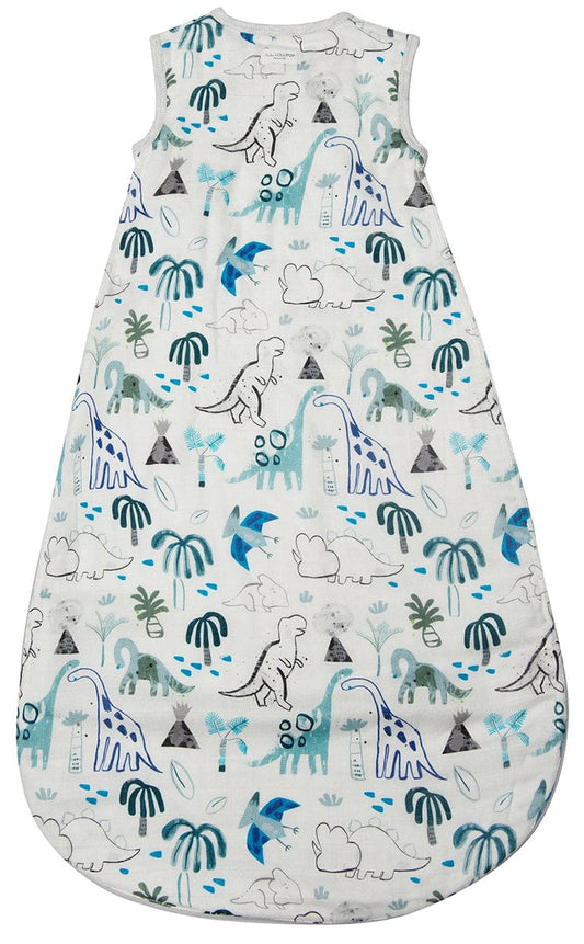 Loulou Lollipop Lightweight Muslin Sleep Bag - Dinosaurs (0-6 M) - BA9003U.DNO.7