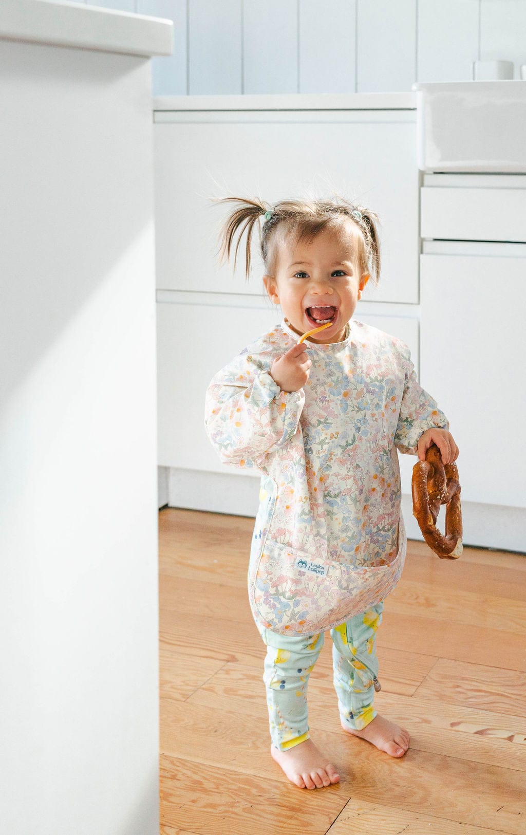 Loulou Lollipop Long Sleeve Bib - English Garden - Image 3