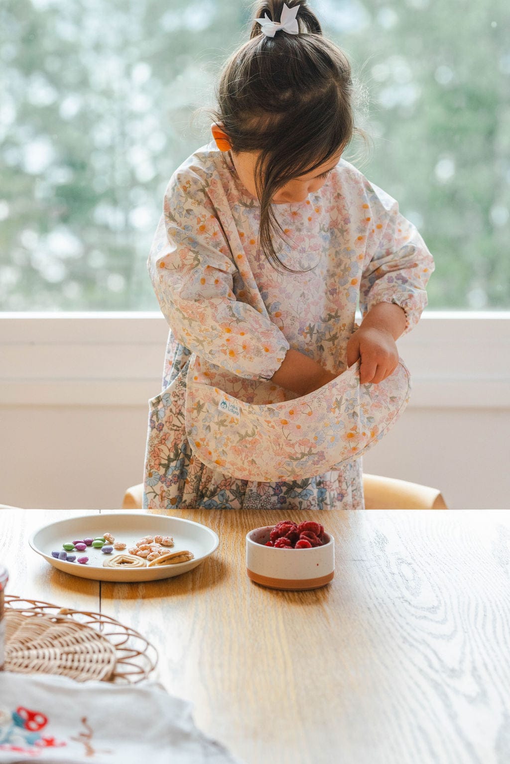 Loulou Lollipop Long Sleeve Bib - English Garden - Image 2