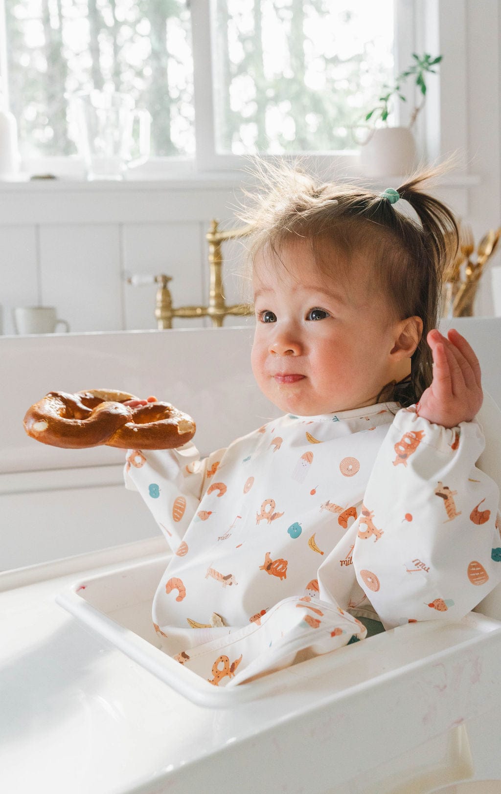 Loulou Lollipop Long Sleeve Bib - French Breakfast - Image 2