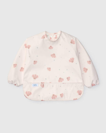 Loulou Lollipop Long Sleeve Bib - Pink Seashells