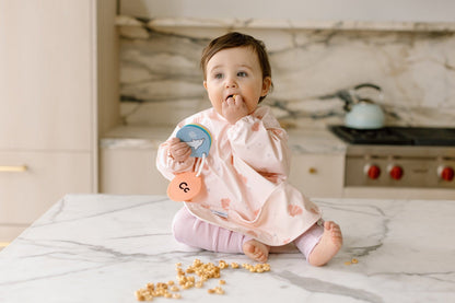 Loulou Lollipop Long Sleeve Bib - Pink Seashells - Image 2