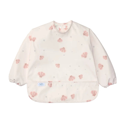 Loulou Lollipop Long Sleeve Bib - Pink Seashells