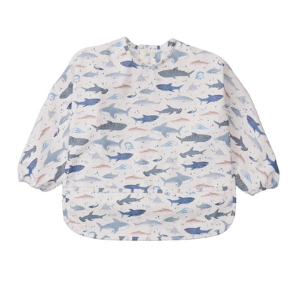 Loulou Lollipop Long Sleeve Bib - Smiley Sharks