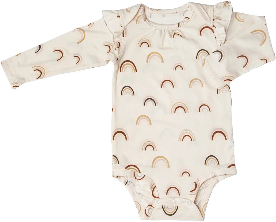 Loulou Lollipop Long Sleeve Bodysuit in TENCEL - Canyon Rainbow (0-3 M) - BA3001FB-CRB-1