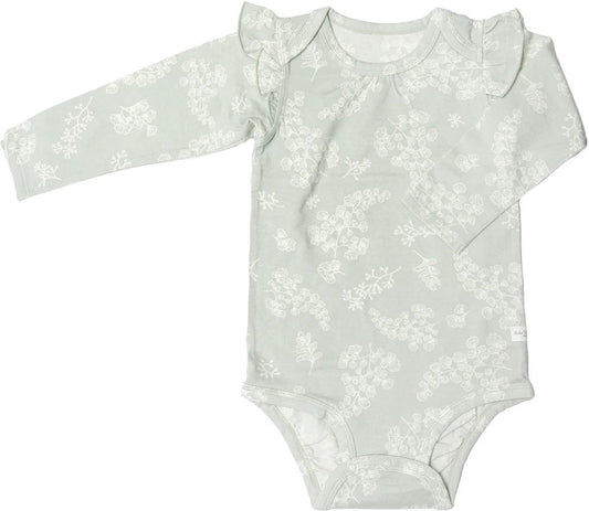 Loulou Lollipop Long Sleeve Bodysuit in TENCEL - Fern (6-12 M) - BA3001FB-FRN-3