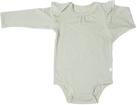 Loulou Lollipop Long Sleeve Bodysuit in TENCEL - Sage (3-6 M) - BA3001FB-SAG-2