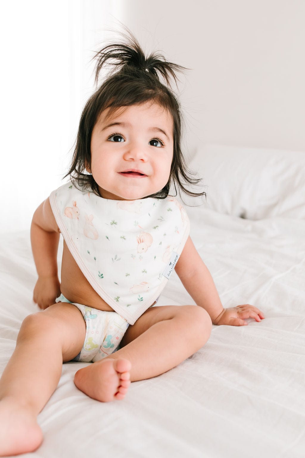 Loulou Lollipop Luxe Muslin Bandana Bib Set - Bunny Meadow - BIBBUNN