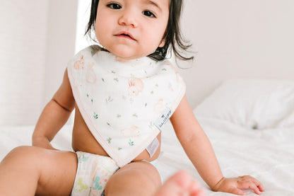 Loulou Lollipop Luxe Muslin Bandana Bib Set - Bunny Meadow - BIBBUNN