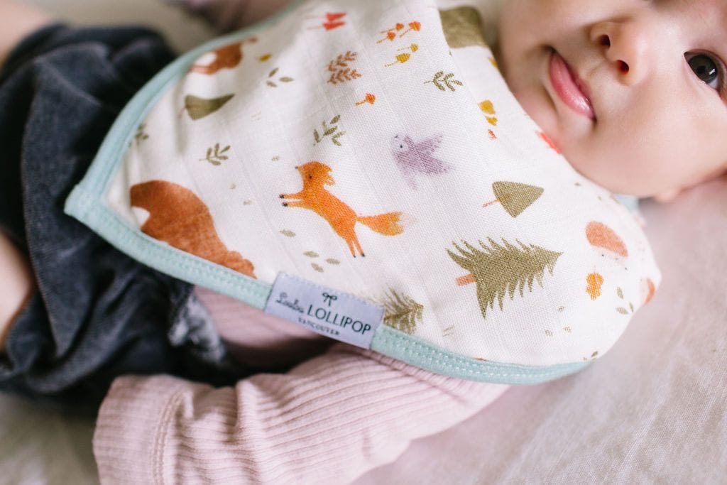 Loulou Lollipop Luxe Muslin Bandana Bib Set - Forest Friends - BIBFORFDS