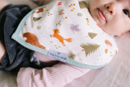 Loulou Lollipop Luxe Muslin Bandana Bib Set - Forest Friends - BIBFORFDS