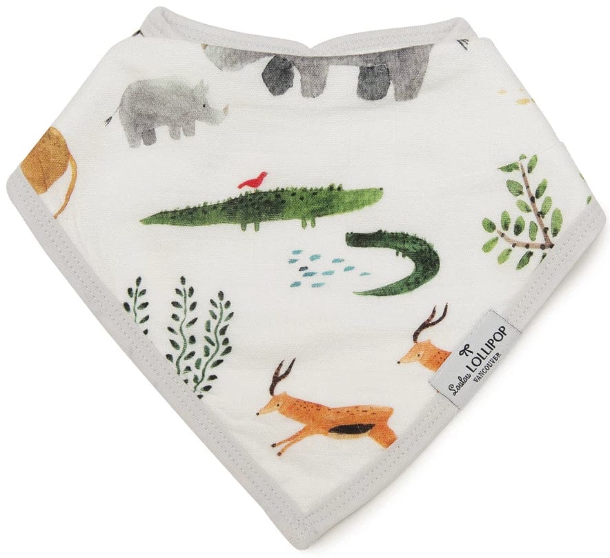 Loulou Lollipop Luxe Muslin Bandana Bib Set - Safari Jungle - BIB-SAFARI