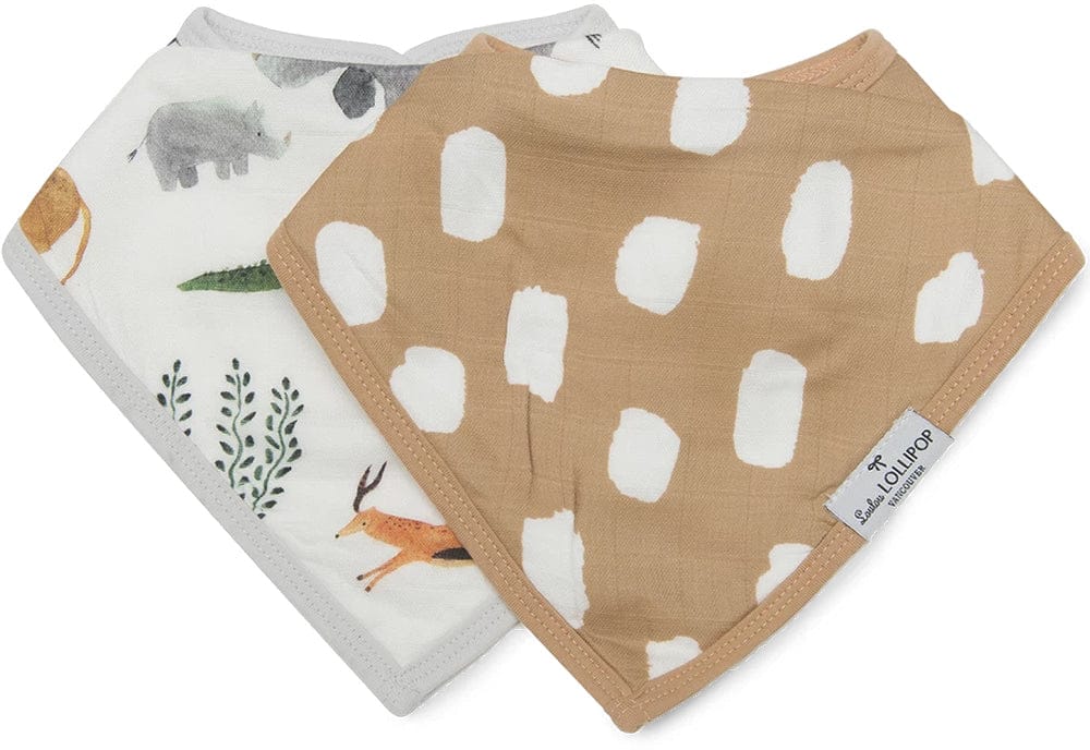 Loulou Lollipop Luxe Muslin Bandana Bib Set - Safari Jungle - BIB-SAFARI