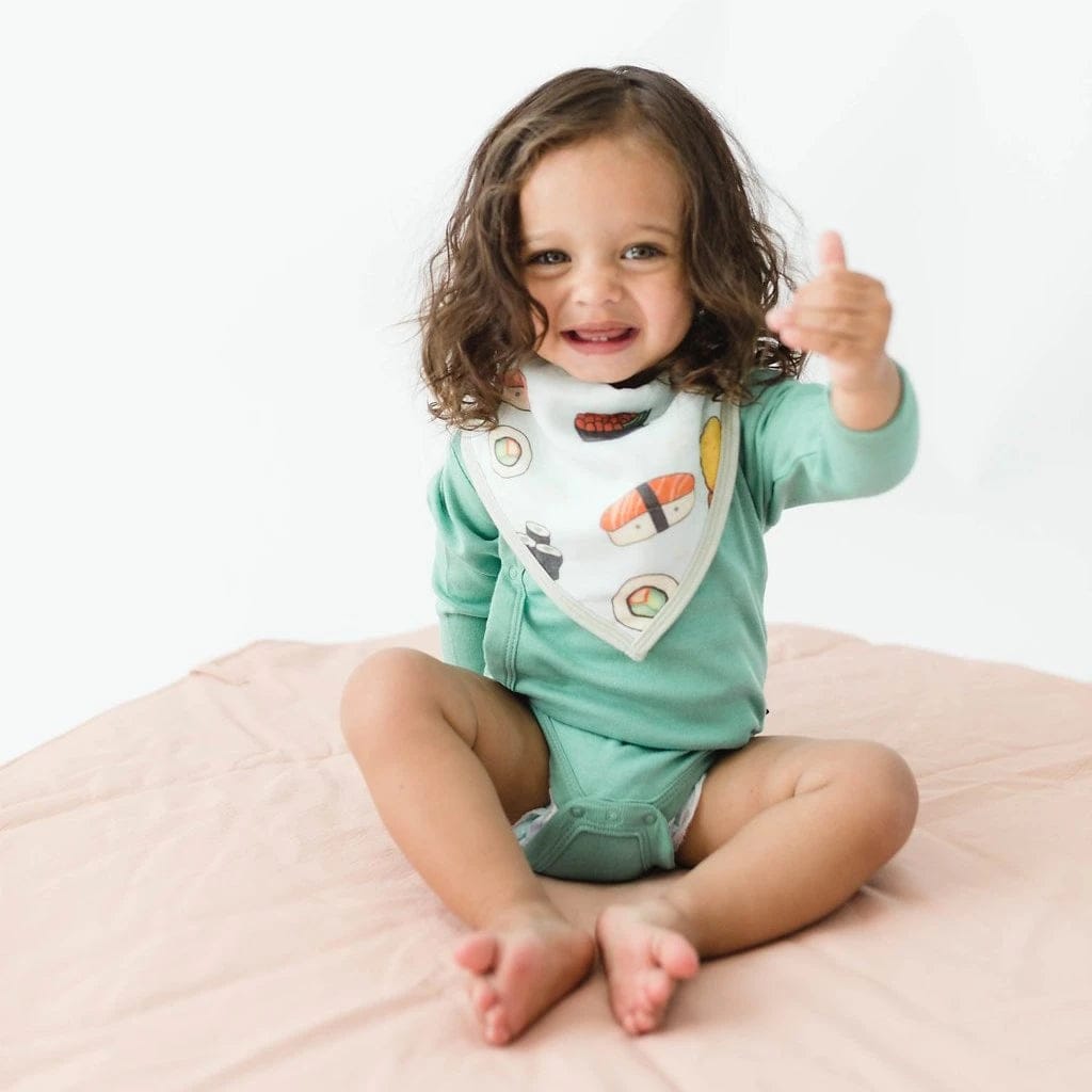 Loulou Lollipop Luxe Muslin Bandana Bib Set - Sushi/Taco - BIBKWONE