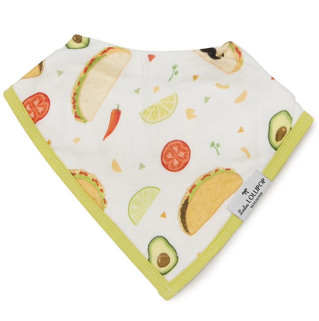 Loulou Lollipop Luxe Muslin Bandana Bib Set - Sushi/Taco - BIBKWONE