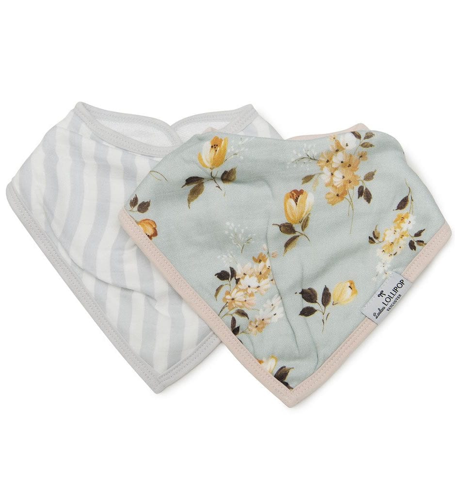 Loulou Lollipop Luxe Muslin Bandana Bib Set - Wild Rose - BIB-ROSE
