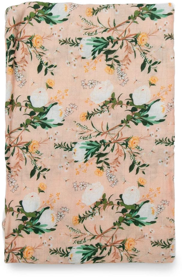 Loulou Lollipop Luxe Muslin Swaddle - Blushing Protea - SWPROTEA