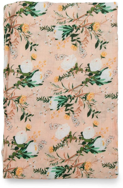 Loulou Lollipop Luxe Muslin Swaddle - Blushing Protea - SWPROTEA
