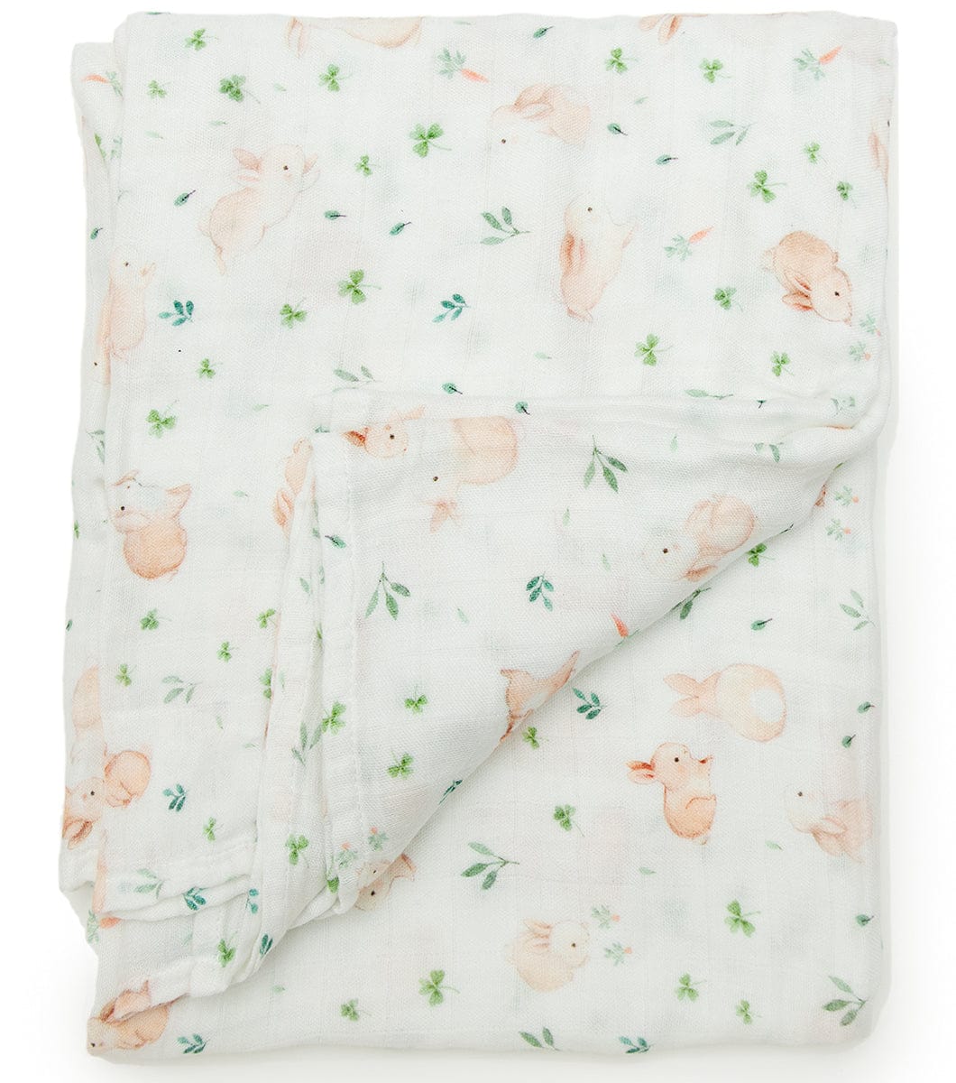 Loulou Lollipop Luxe Muslin Swaddle - Bunny Meadow - SWBUNN