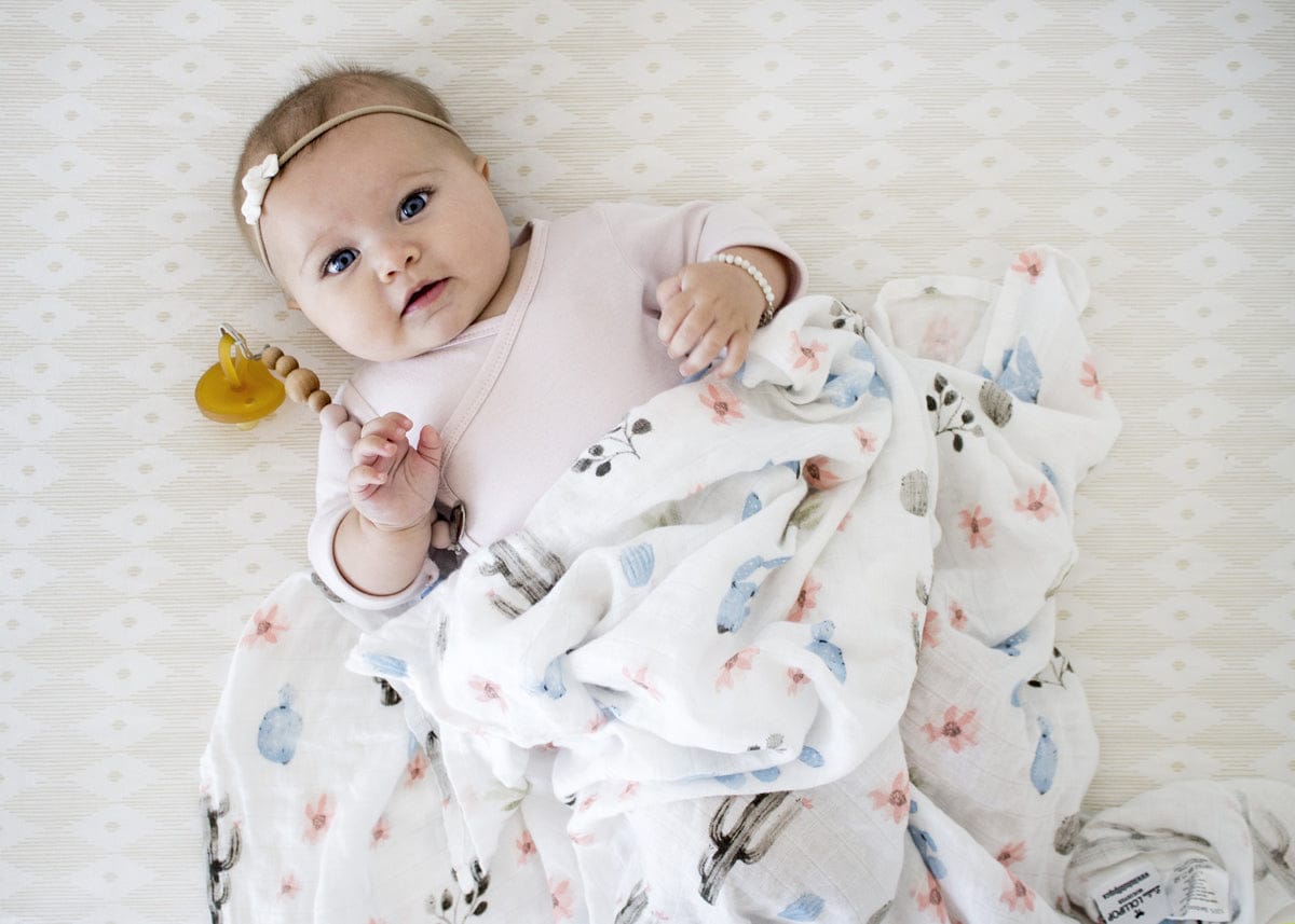 Loulou Lollipop Luxe Muslin Swaddle - Cactus - SWADDLE-CACTUS