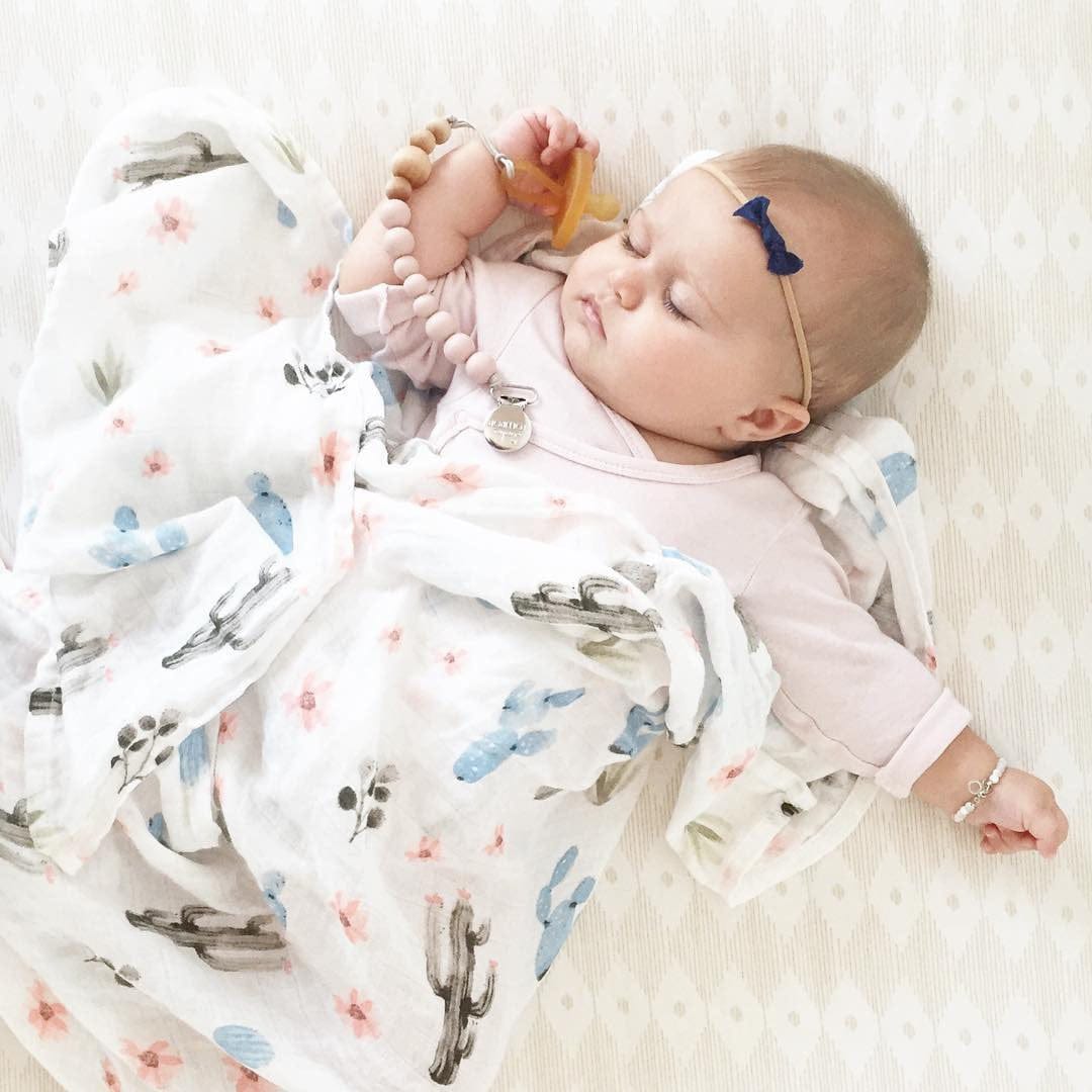 Loulou Lollipop Luxe Muslin Swaddle - Cactus - SWADDLE-CACTUS