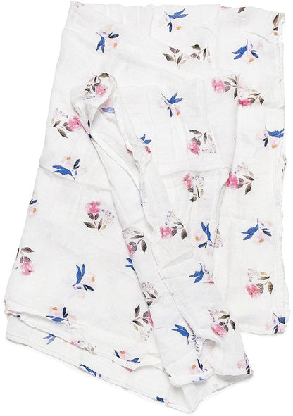 Loulou Lollipop Luxe Muslin Swaddle - Pink Peony - SWPEONY
