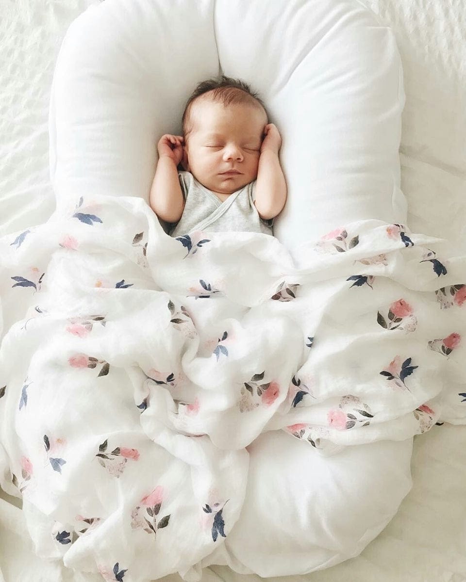 Loulou Lollipop Luxe Muslin Swaddle - Pink Peony - SWPEONY