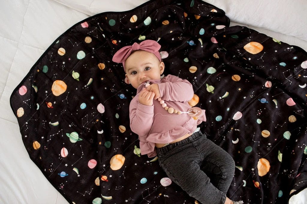 Loulou Lollipop Luxe Muslin Swaddle - Planets - SWPLANET