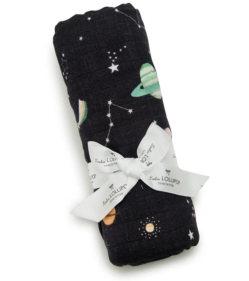 Loulou Lollipop Luxe Muslin Swaddle - Planets - SWPLANET