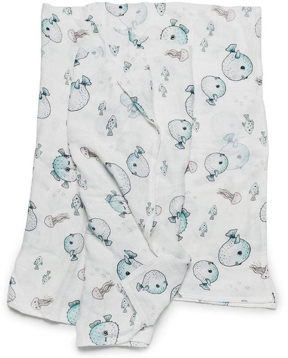 Loulou Lollipop Luxe Muslin Swaddle - Puffer Fish - SWPUFF