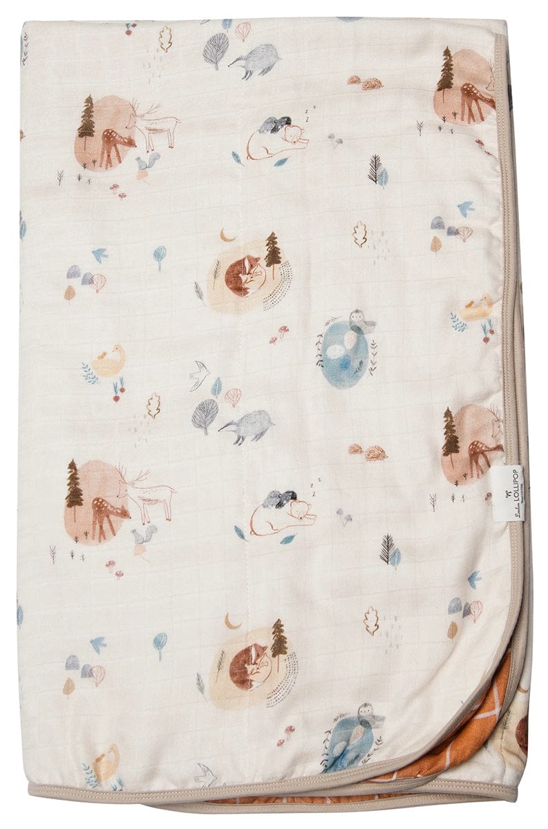 Loulou Lollipop Muslin Quilt Blanket - Cozy Forest - QTCZF