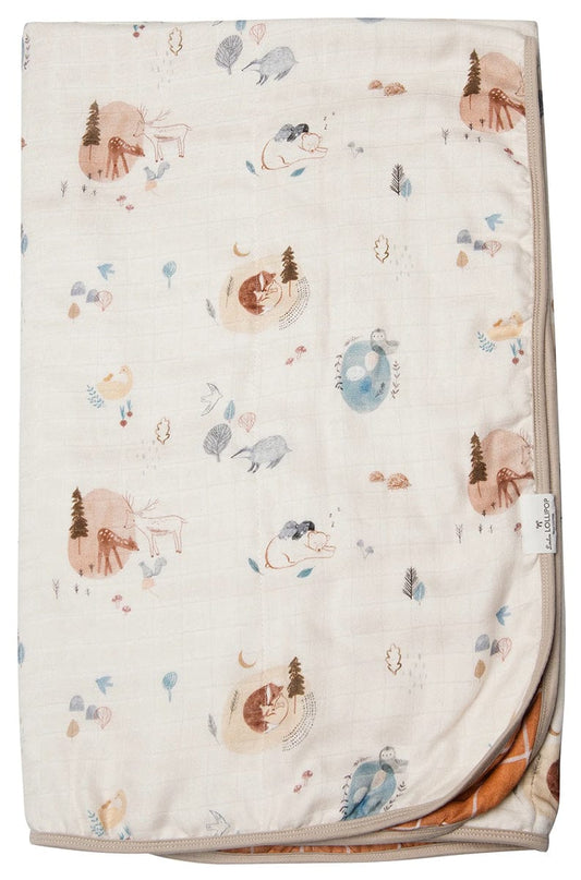 Loulou Lollipop Muslin Quilt Blanket - Cozy Forest - QTCZF