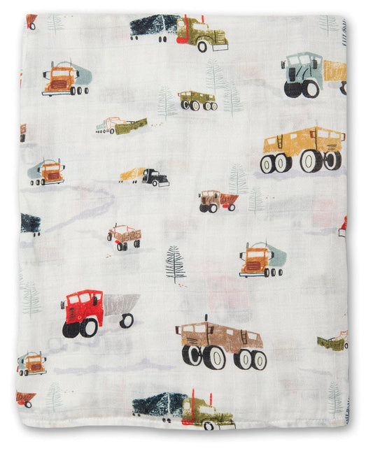 Loulou Lollipop Muslin Swaddle - Happy Trucks - SWHPT