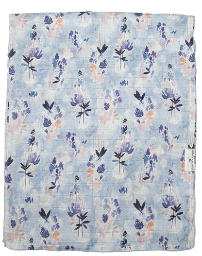 Loulou Lollipop Muslin Swaddle - Ink Floral - SWIKF