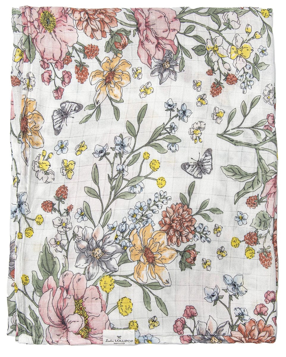 Loulou Lollipop Muslin Swaddle - Secret Garden - SWSGD