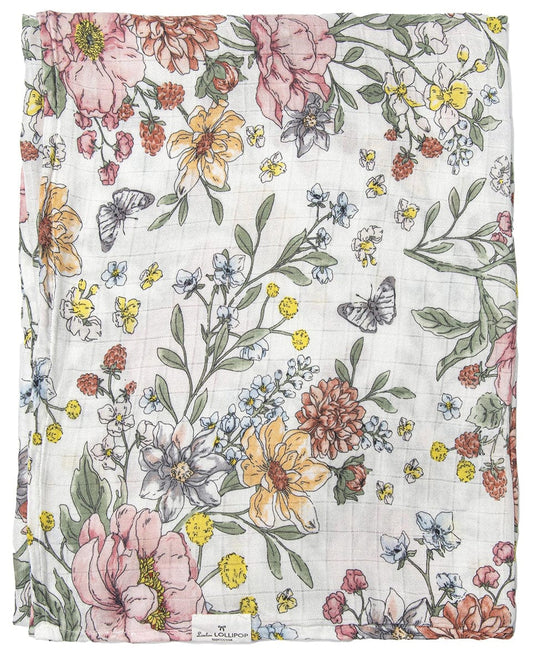 Loulou Lollipop Muslin Swaddle - Secret Garden - SWSGD