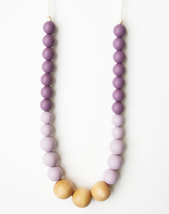 Loulou Lollipop Naturalist Statement Necklace - Plum/Mauve - NATPM