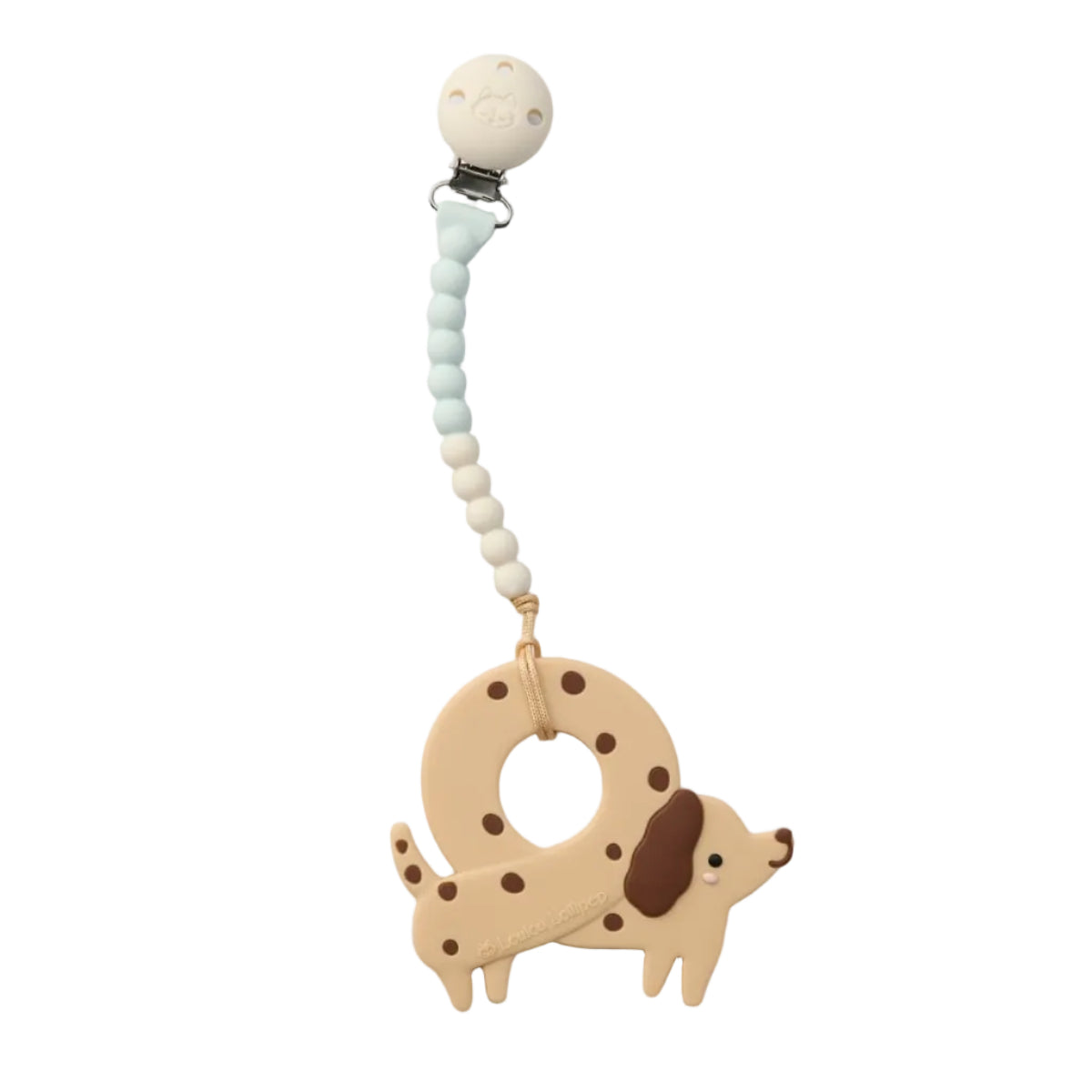 Loulou Lollipop OneC™ Silicone Clip Teether Set - Pretzel Dog