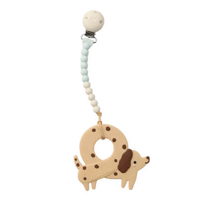Loulou Lollipop OneC™ Silicone Clip Teether Set - Pretzel Dog