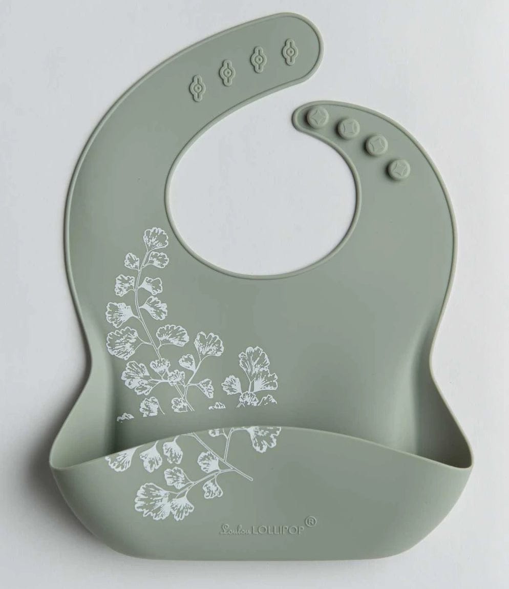 Loulou Lollipop Silicone Bib - Fern - SILBIBFERN