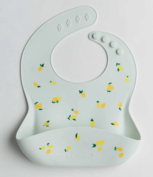 Loulou Lollipop Silicone Bib - Lemon - SILBIBLEMON