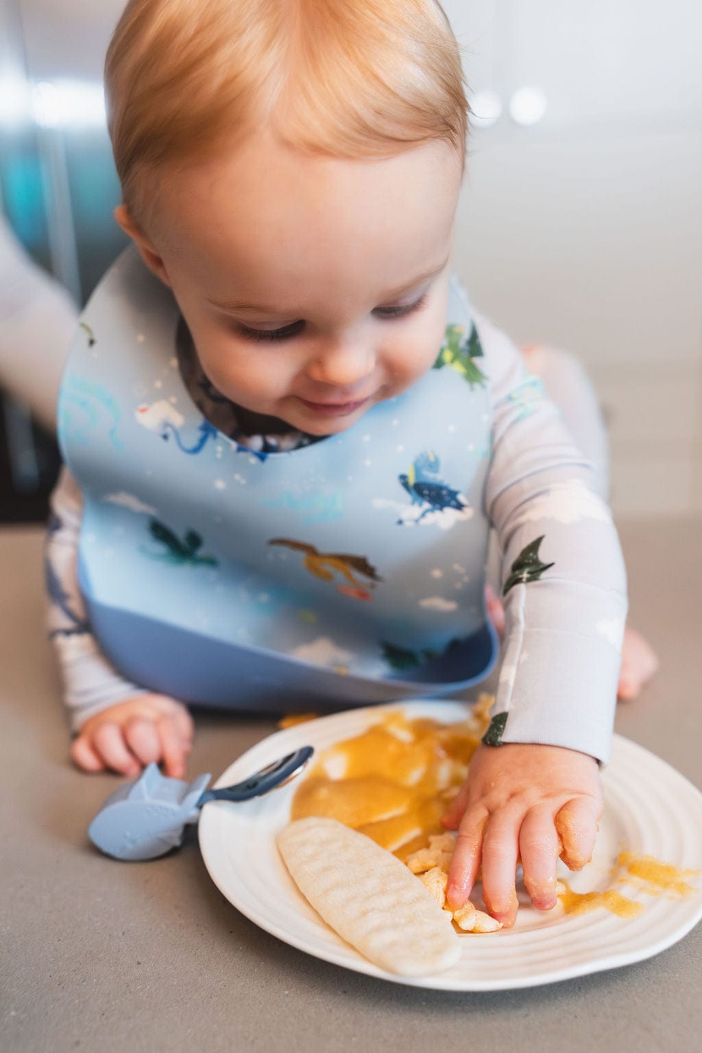 Loulou Lollipop Silicone Bib Printed - Magical Dragons - Image 2
