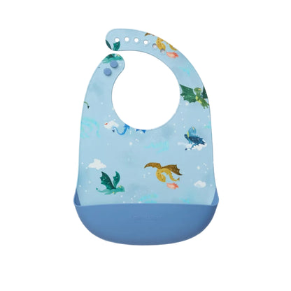 Loulou Lollipop Silicone Bib Printed - Magical Dragons