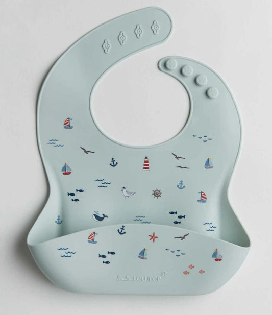 Loulou Lollipop Silicone Bib - Set Sail - SILBIBSAIL